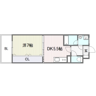 ボヌール博多707号室-間取り