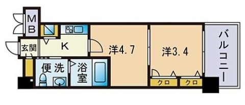 Ｆ・ＰＡＲＣ西新402号室-間取り