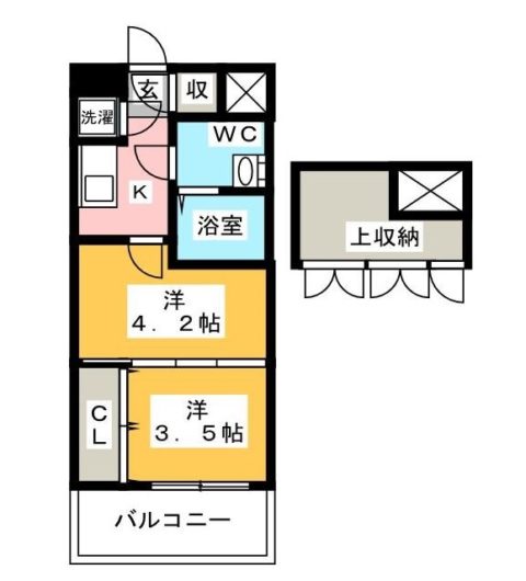 No.60　V-TOWER天神1407号室-間取り