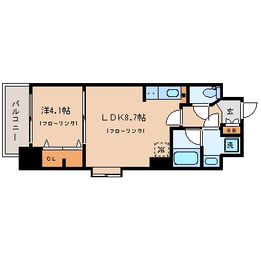 ブランシュ警固501号室-間取り