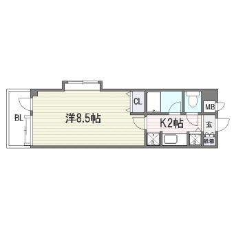 ラグゼ博多駅南202号室-間取り