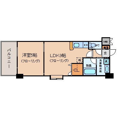 ネストピア県庁前202号室-間取り