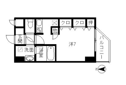 Ａden博多祇園町403号室-間取り