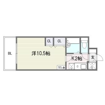 ラポート博多406号室-間取り