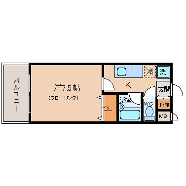 プレスト大博通り401号室-間取り