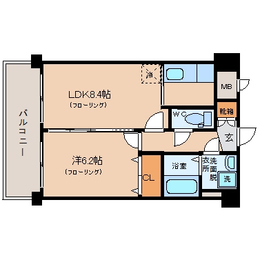 ソレイユ六本松602号室-間取り