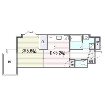 プラムスクエアハイツ408号室-間取り