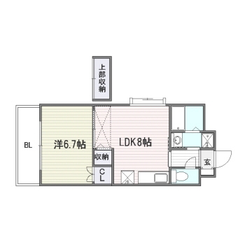 プラムハウス205号室-間取り