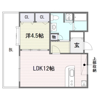 リアンシエルブルー東比恵405号室-間取り