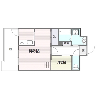 リアンシエルブルー東比恵II404号室-間取り