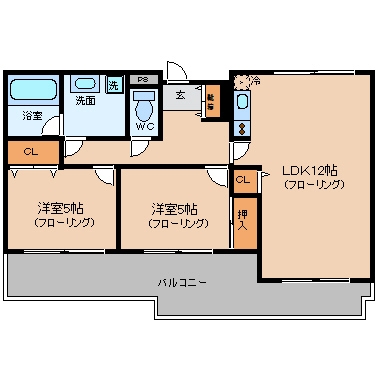 ロワールマンションロゼ吉塚407号室-間取り