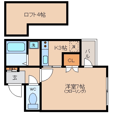 ヴァンクール博多201号室-間取り