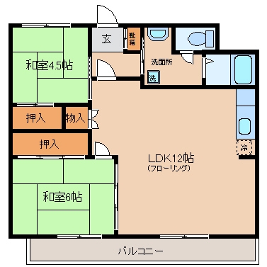 メゾン駅南201号室-間取り