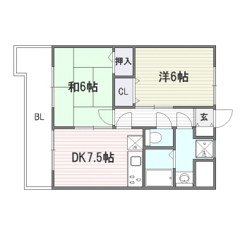 メモリープラザ大博504号室-間取り