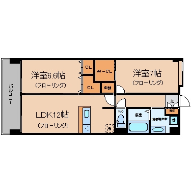 ヘスティア大濠303号室-間取り