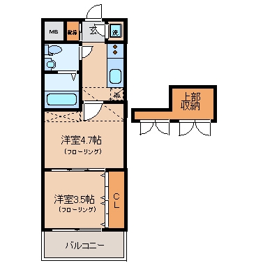 No.54　Ｗes-ＰＲＯＪＥＣＴ５４博多南203号室-間取り