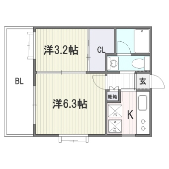 フォレスト薬院大通り405号室-間取り