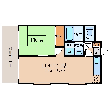 駅東コーポラス201号室-間取り