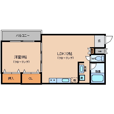 駅南カステリアWADA703号室-間取り