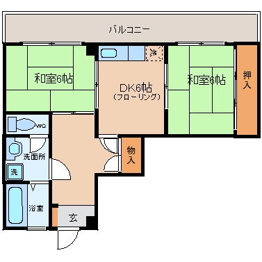 花野ビル202号室-間取り