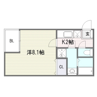 リブレア東比恵B203号室-間取り