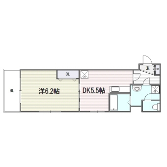 ラッフィナート百年橋801号室-間取り