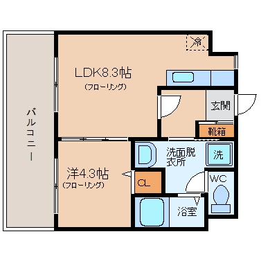 べレーザ平尾502号室-間取り