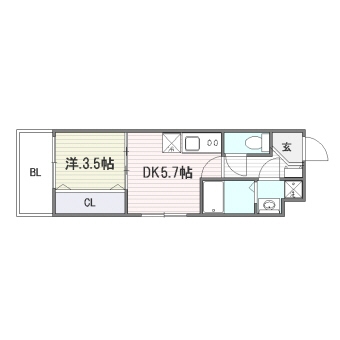 ラフォーレ天神南704号室-間取り