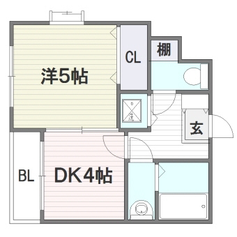 ゴールド大濠401号室-間取り