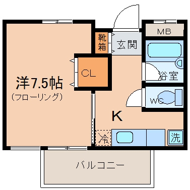 ラリブ大手門402号室-間取り