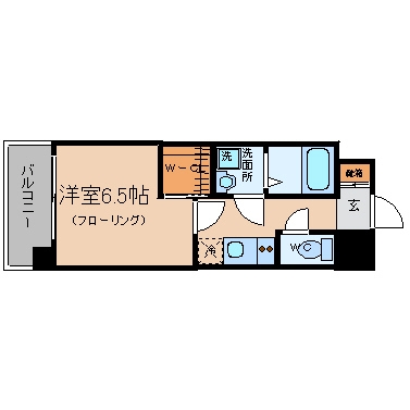 ウェルブライト博多204号室-間取り