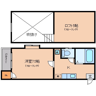 ルフュージュ博多202号室-間取り