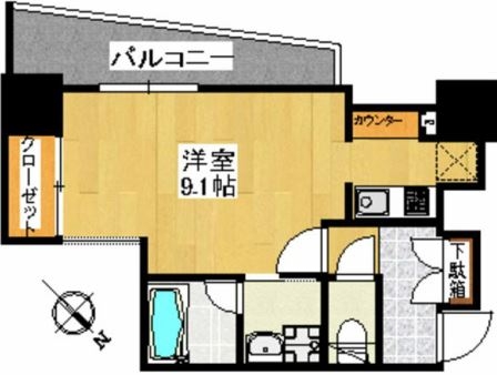 アソシアグロッツォ天神ミッドシティ303号室-間取り