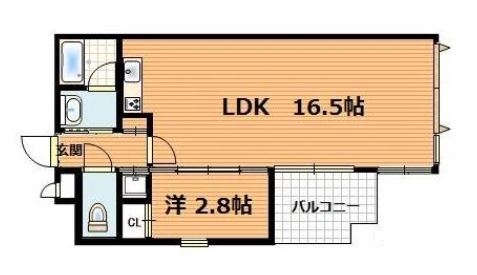 サンクス渡辺通603号室-間取り