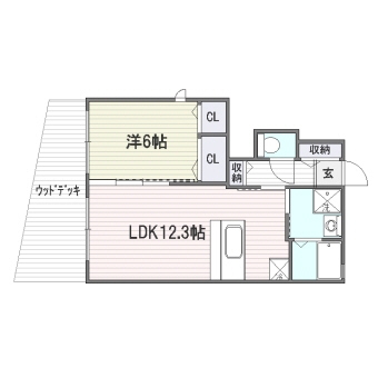 リバティＲII101号室-間取り