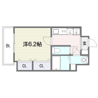 リバティシティ天神206号室-間取り