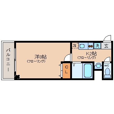 リバティ高砂六番館208号室-間取り