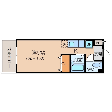 ジャルダン古門戸101号室-間取り