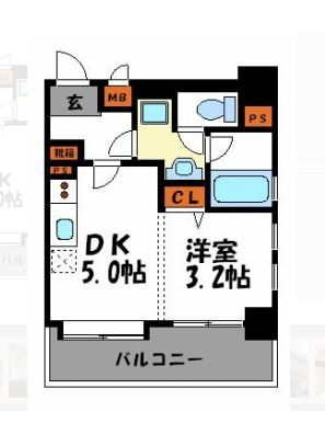 アクタス薬院Ⅱ304号室-間取り