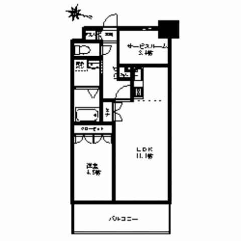 エスティメゾン博多東511号室-間取り