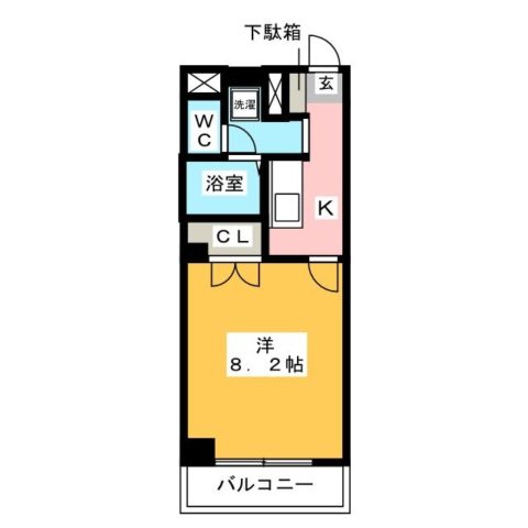 アンプルールフェール福岡307号室-間取り