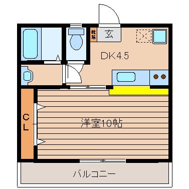 ジュネス駅東105号室-間取り