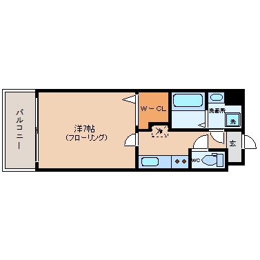 レジデンシャルヒルズデュオスタイル202号室-間取り