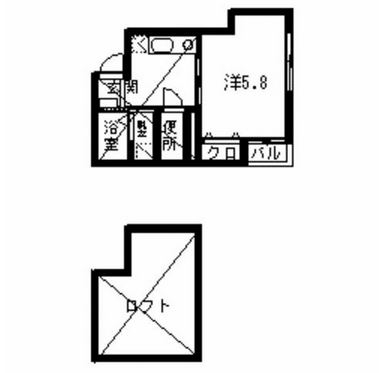 ヴァンクール博多203号室-間取り