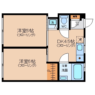 山王マンション508号室-間取り