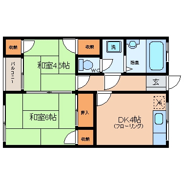 住吉マンション206号室-間取り