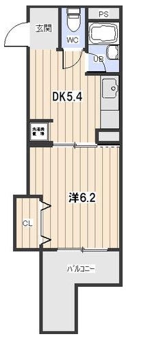 エクセレント浄水108号室-間取り