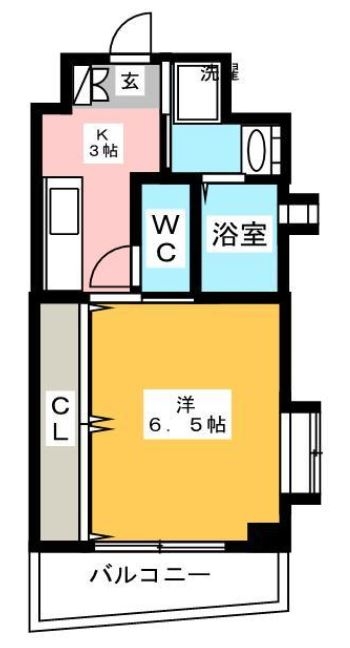 コスモス御笠川401号室-間取り