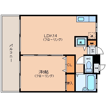 神山ﾋﾞﾙ403号室-間取り