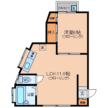 第2丸万ｺｰﾎﾟ203号室-間取り